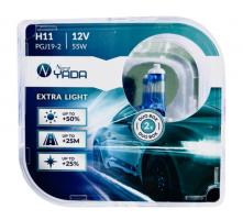 12V  H11 55W  NORD YADA  EXTRA LIGHT +50%  лампы галогеновые