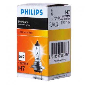 12V   H7  55W  PHILIPS Premium +30% 12972PR  лампа галогеновая