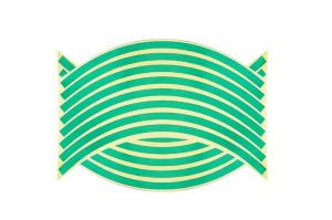 Наклейка светоотражающая на колесо зеленая (к-т на 4 колеса)