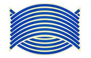 Наклейка светоотражающая на колесо синяя (к-т на 4 колеса)