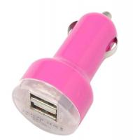 Разветвитель-адаптер 2 USB в прикуриватель RV-018  цветной