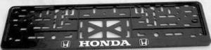 Рамка номера с защелкой серебряная надпись HONDA