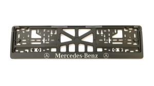 Рамка номера с защелкой серебряная надпись MERCEDES BENZ