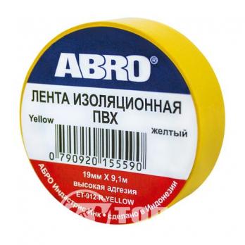 Изолента ПВХ  ABRO 18 мм 9,1 м желтая