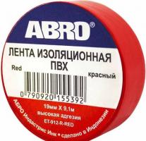Изолента ПВХ  ABRO 18 мм 9,1 м красная
