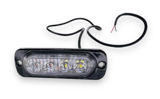 Указатель габаритов светодиодный 4 LED 12/24V бело-желтый 8х2,8х5мм (15 режимов)